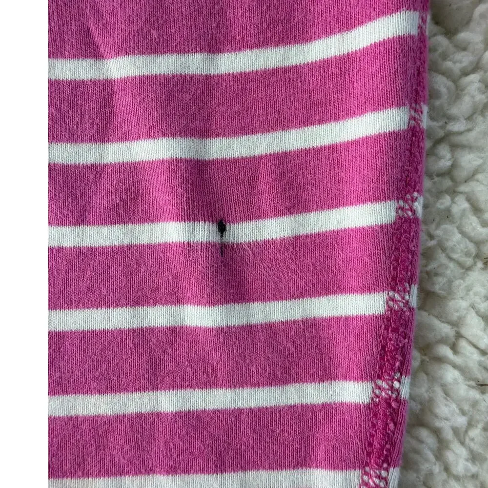 Hanna Andersson Girls Pajamas Size 10 Pink White Stripe Long Sleeve